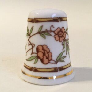 Hammersley Thimble Floral Leaves Bamboo Bone China England Marked 14-6 Vintage
